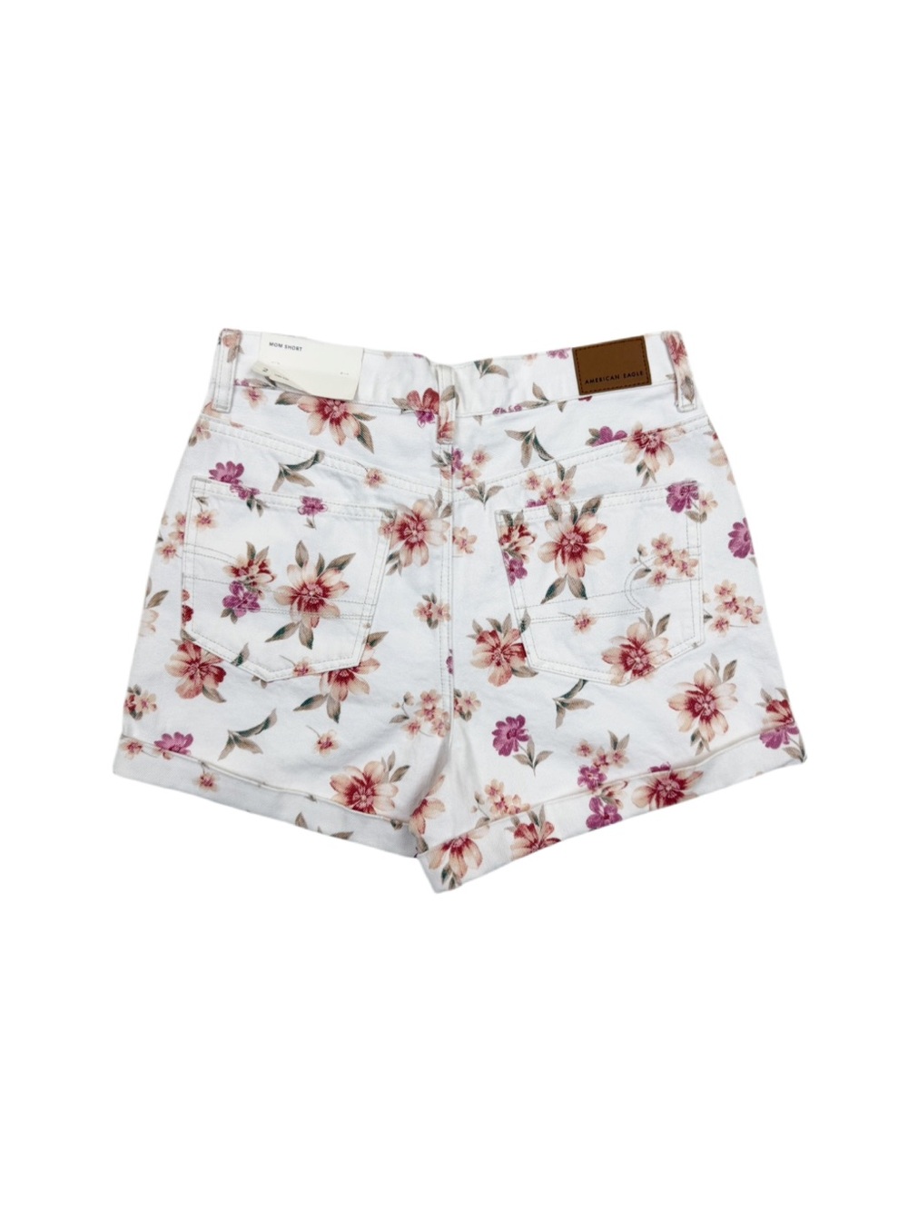 American Eagle Floral Pleated High Rise Mom Shorts Jean Shorts Size 2 - Picture 4 of 7